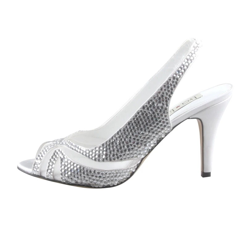 White 8cm Heel Chs024 индивидуальный заказ Белый Кристалл босоножки высокая женская обувь на каблуках платье Сандалии для девочек свадебная обувь для невесты туфли для выпускного вечера большой Размеры - Цвет: White 8cm Heel