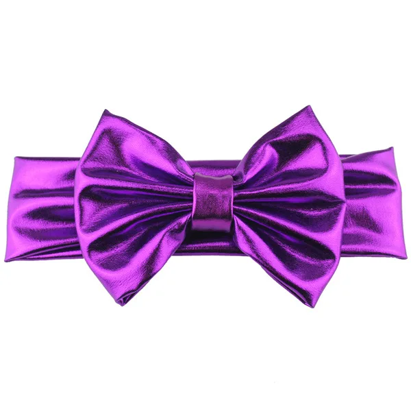 3 Baby Girls Headband Fashion Glitter Leather Bow Knot Head Bandage Kids Toddlers Head Wrap Hair Band Infant Clothes Accessories - Цвет: 3
