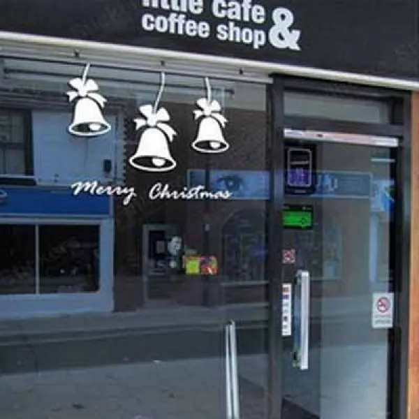 Счастливого Рождества прекрасный маленький колокольчик сердце окна наклейки на