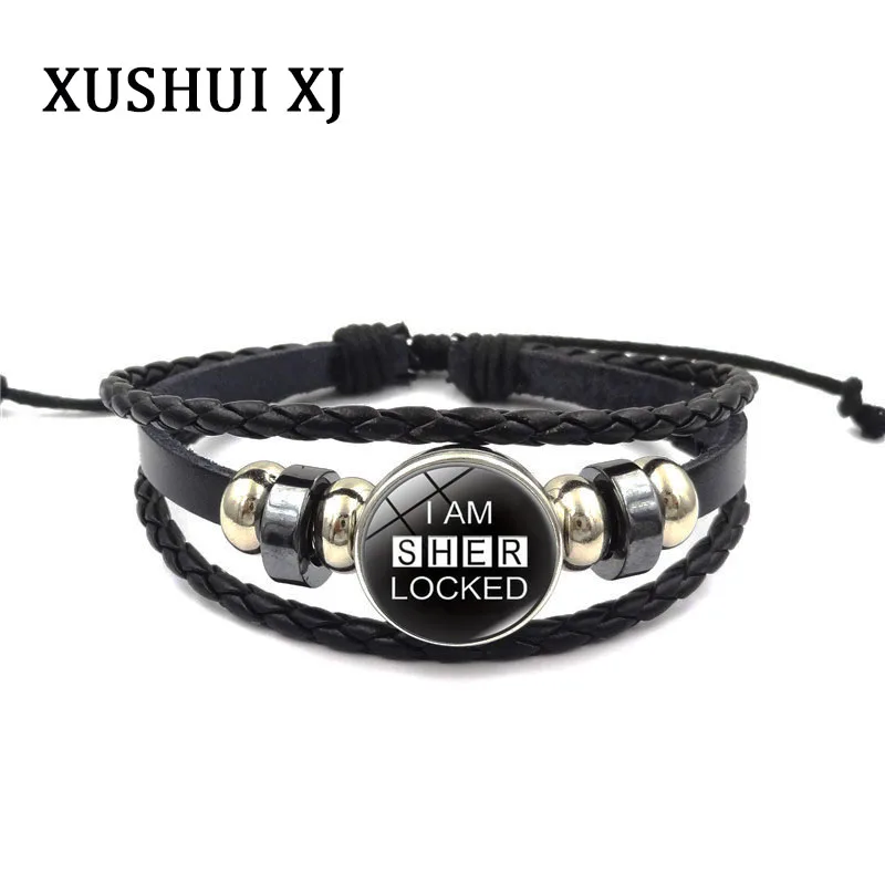 XUSHUI XJ Шерлок Холмс браслет с подвесками I Am Sher блокированная стеклянная Пряжка