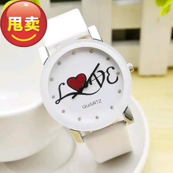 Casual male watch cute couple Love Korean female table fashion belt trend watches | Наручные часы