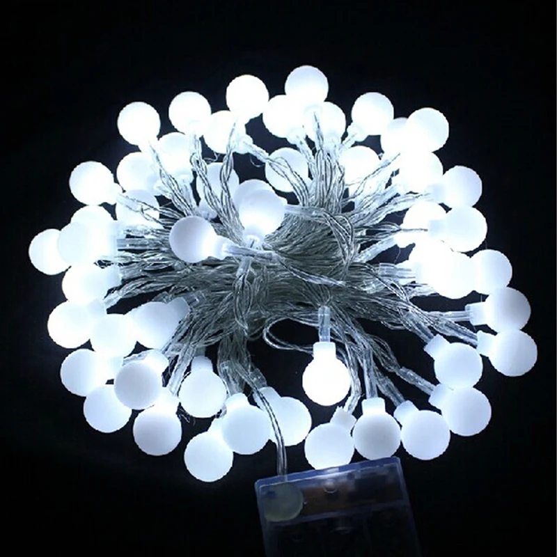 Рождественская светодиодная гирлянда с шариками 5 м 50 светодиодный работающая от