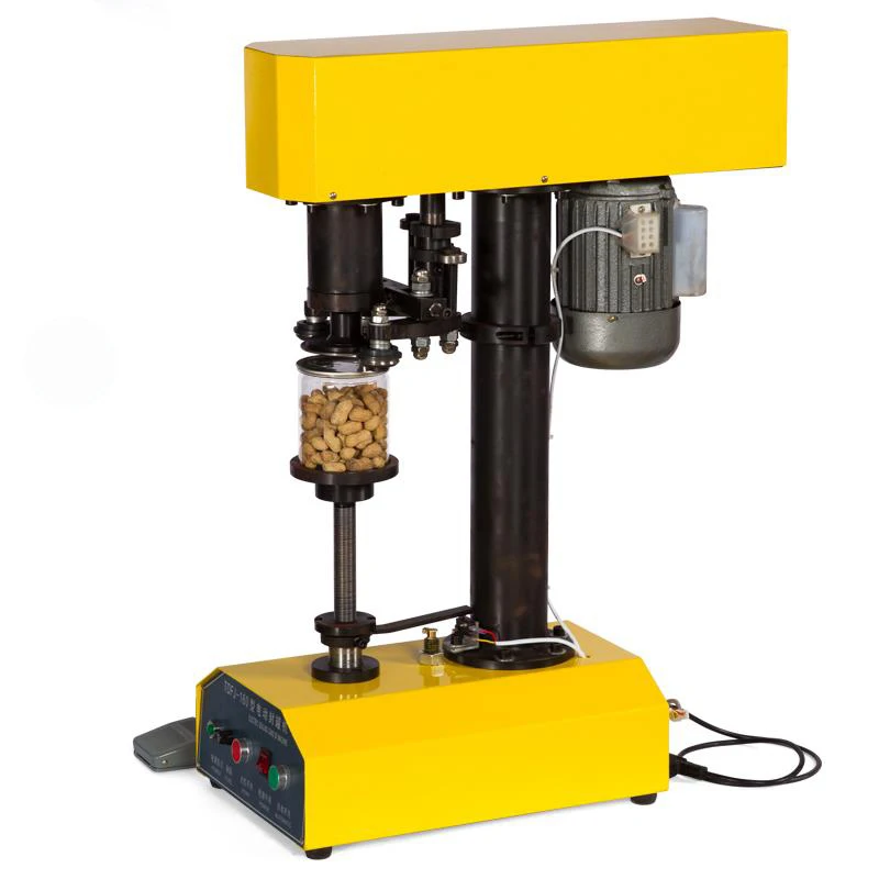 

TDFJ-160 Desk-top Automatic Container Capping Machine Cans Sealing Machine,paper PET Plastic Tank Cover Pot Metal Machine
