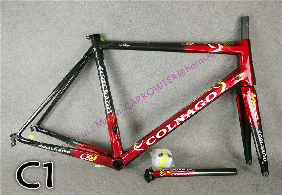 C1 18 цветов T1000 CARROWTER Colnago C60 карбоновая рама для дорожного велосипеда с 48/50/52/54/56 см BB386 3 к матовая/глянцевая - Цвет: C1