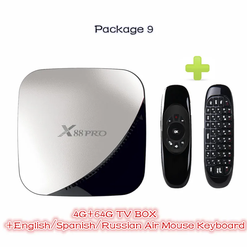 Grey 4 64G Air Mouse Смарт-ТВ-приставка HAAYOT X88 PRO, Android 9,0, 4 Гб ОЗУ, 64 Гб ПЗУ, четырехъядерный процессор Rockchip RK3318, 4 K, USB3.0, H.265, Google Play, ip-тв приставка - Цвет: Grey 4 64G Air Mouse