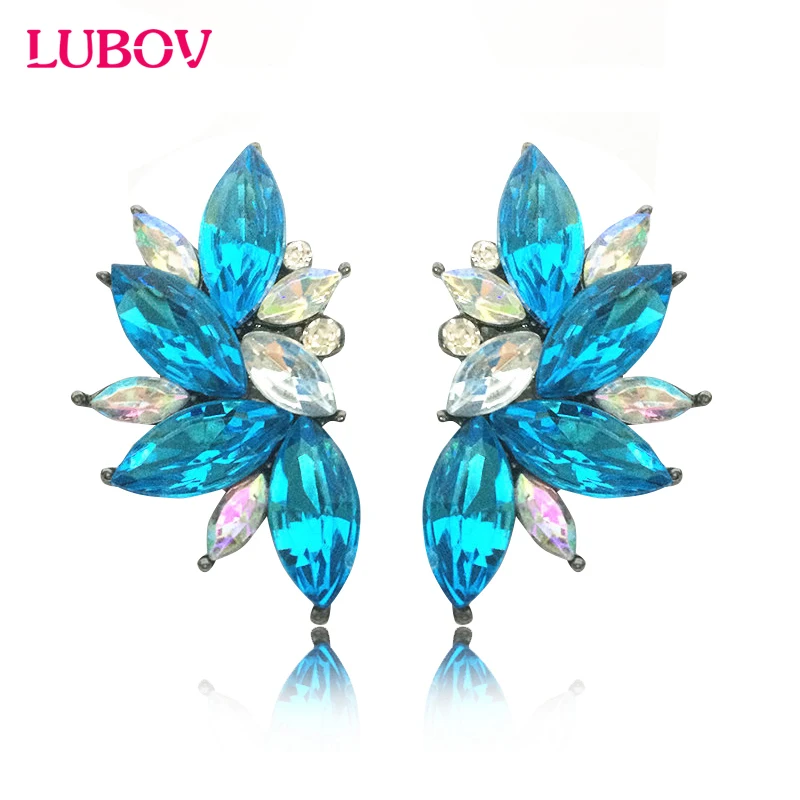 2018 Elegant Crystal Opal Stone Stud Earrings Christmas Party for Women Trendy 19 colors|stud earrings|stone stud earringsearrings women |