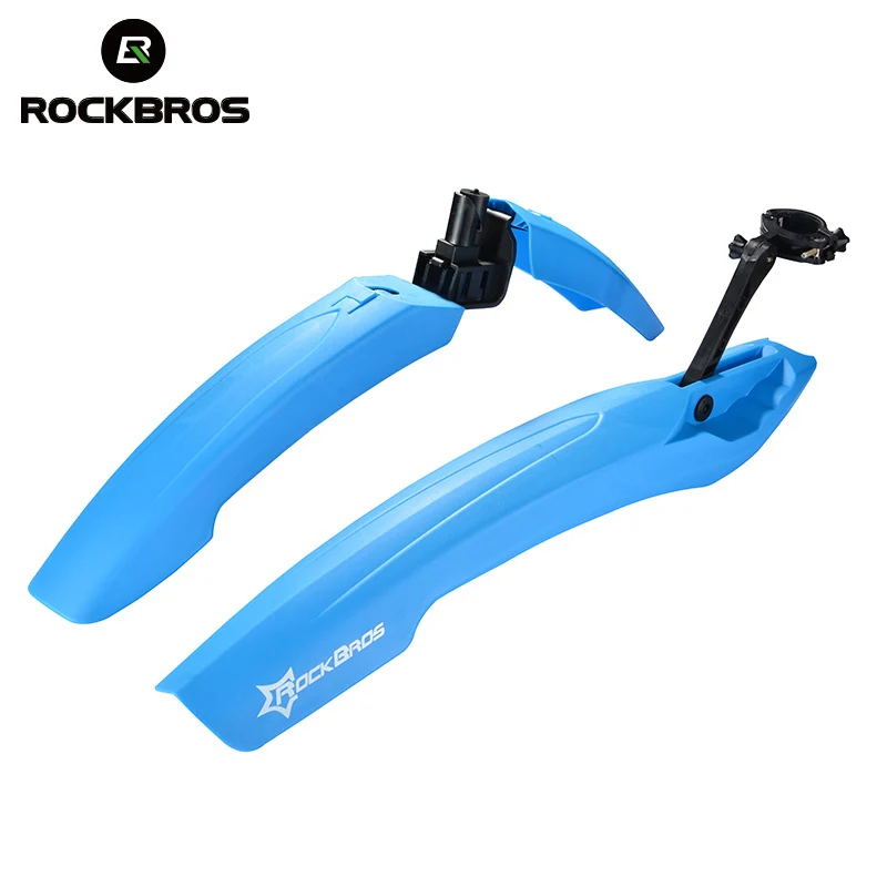 ROCKBROS Bicycle Fenders LED Rear Light Ultralight Soft Rubber High Quality Mudguard mtb Bike Adjustable | Спорт и развлечения