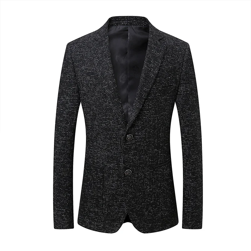 2019 New Style High Quality Men's Fashion Casual Outwear Blazer Suit Jacket Men Coats Classic Business Woolen Mens Prom Blazers