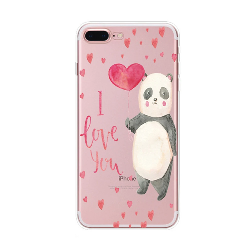 Роскошный мягкий чехол для телефона с рисунком панды iPhone 7 8 Plus XR XS MAX модный
