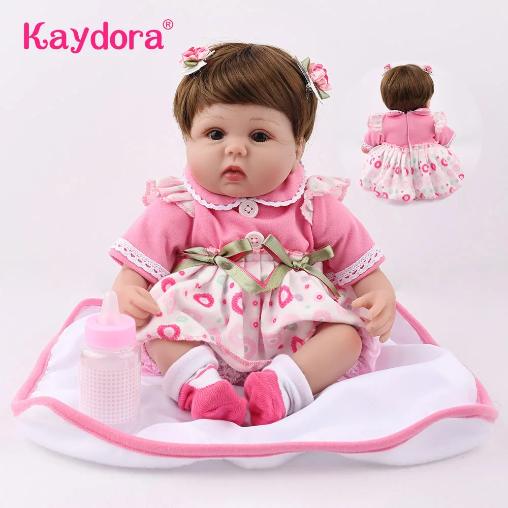 Reborn Baby Doll Lucy 16 дюймов NPK мягкий силиконовый безопасный винил милый bebe