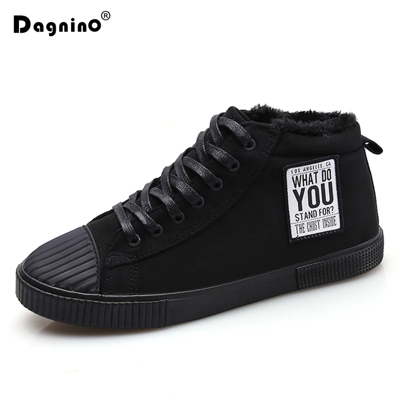 DAGNINO New Arrival Fashion Men Winter Casual Shoes Keep Warm Plush Ankle Boot Black Snow Work Outdoor Cotton Sneakers | Обувь