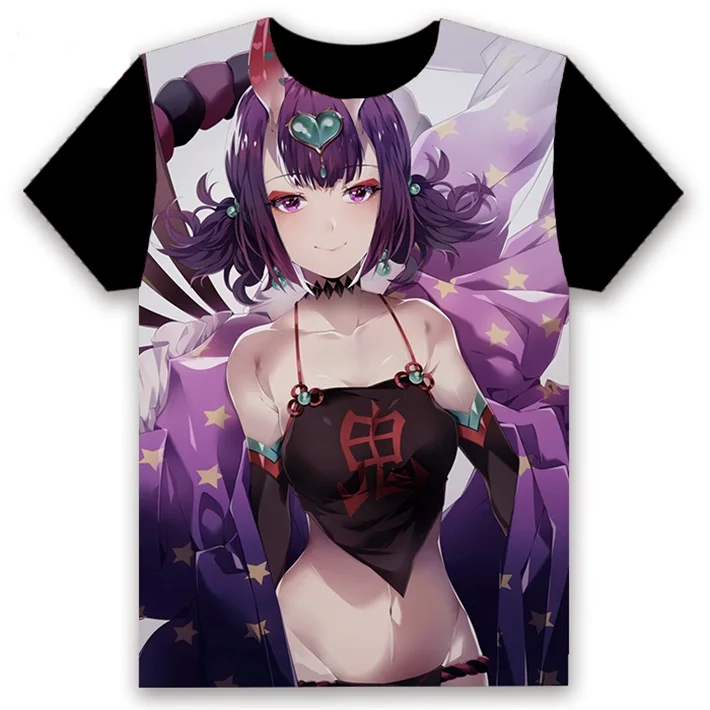 27 Футболка с аниме FGO Fate/Grand Order Shuten douji, косплей, короткий рукав, унисекс, повседневная черная футболка, летняя модная забавная футболка, топы - Цвет: 27