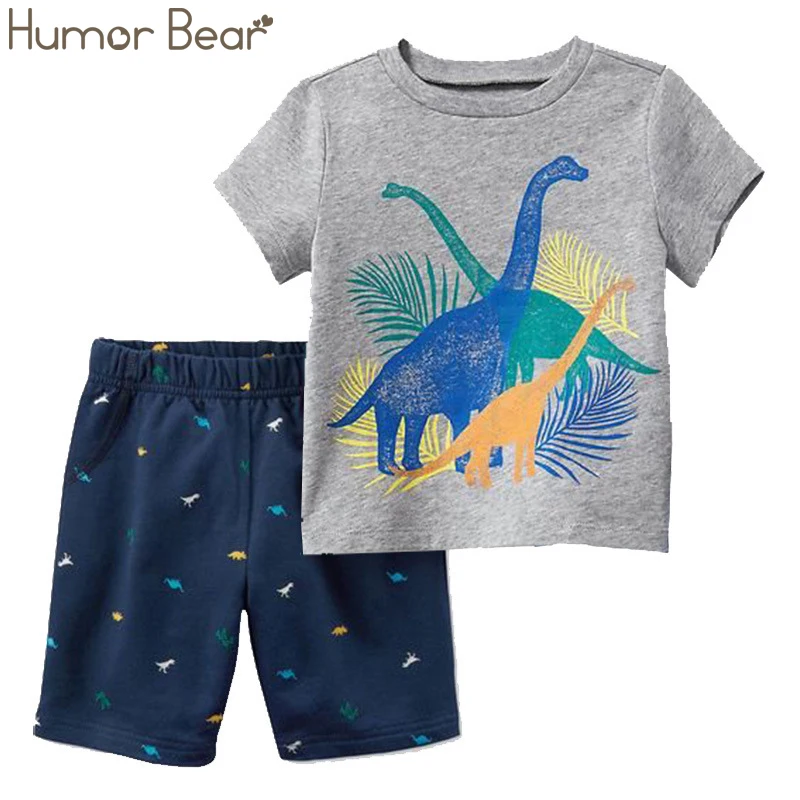 Humor Bear 2022 Summer Children Baby Boy Clothes Sets Kids 2pcs Sleeveless T-Shirt Toddler Suits Camo Shorts Child Clothing | Детская