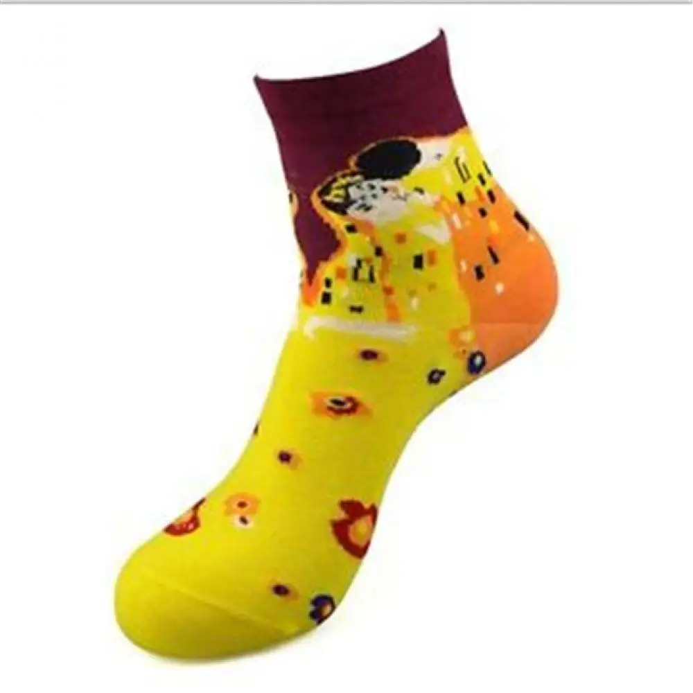 Printed Sox Women Van Funny Painting Men Pattern Novelty Harajuku Art Fashion Crew Socks Cotton Character Calcetine Gogh Design | Женская
