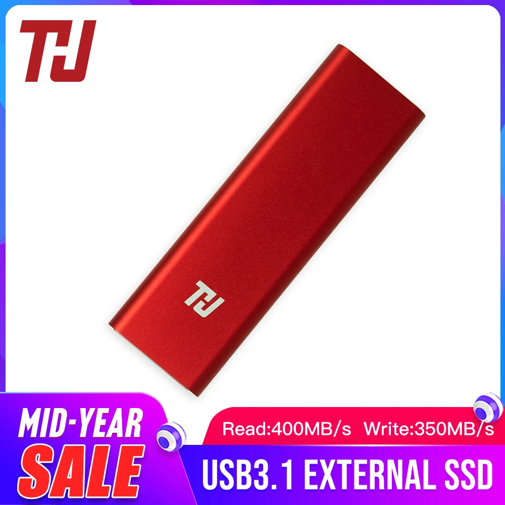 THU мини Портативный SSD 128 ГБ 256 512 1 ТБ USB3.1 400 МБ/с. внешний твердотельный накопитель