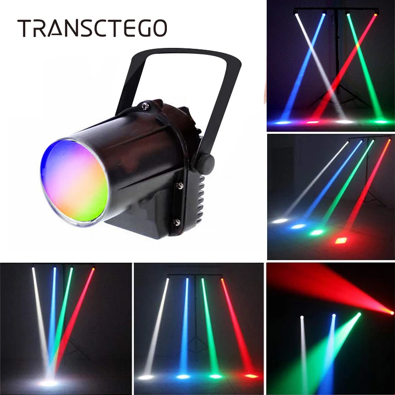 

Светодиодный прожектор для дискотеки Pinspot 5 Вт RGBW, узкий луч от дождя, сценический светильник с вращающимися стеклянными шариками, праздвече...