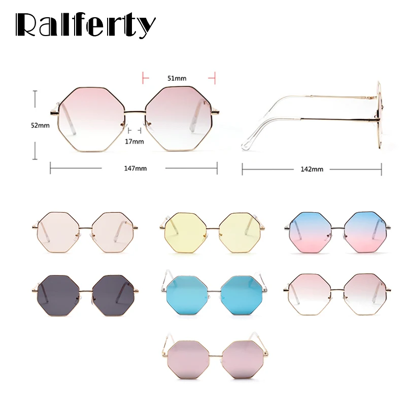 Ralferty, трендовые шестигранные солнцезащитные очки, женские солнцезащитные очки, UV400, очки, нестандартные, восьмиугольные, солнцезащитные очки,, lunette soleil femme W047