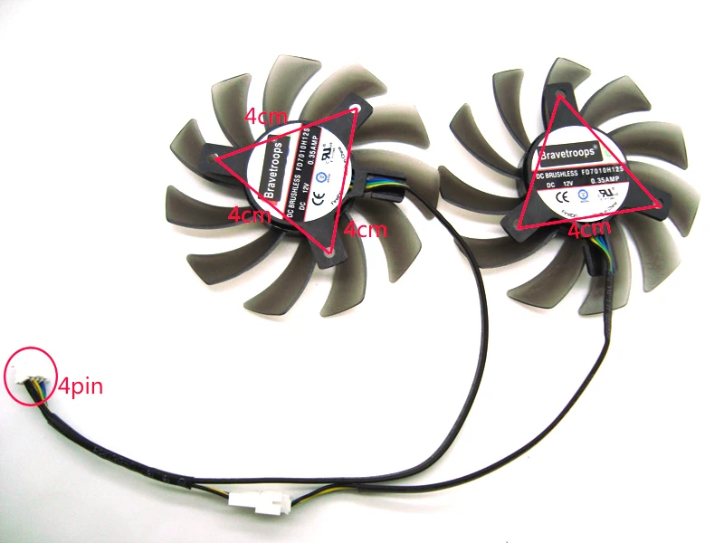 Охлаждающий вентилятор Firstd FD7010H12S 75 мм для ASUS MSI Radeon Sapphire 6930 7850 GTX 550 750 770 Ti HD 7870