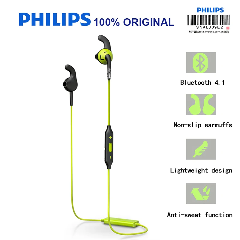 Philips SHQ6500 оригинальные Беспроводные наушники с Bluetooth спортивные