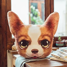 Corgi dog Подушка в форме головы собаки мягкая подушка для животных плюшевая собака хаски корги собака померанский диван кресло Декор поясничная подушка 45 см - Цвет: Corgi dog