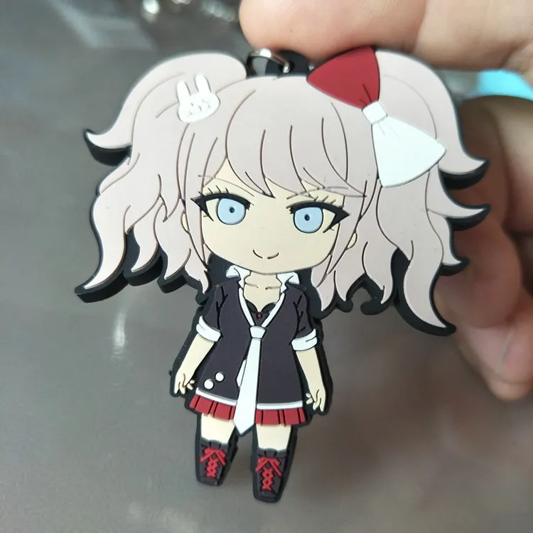Японский мультфильм Danganronpa ПВХ брелок джунко эношима monokuma модная Веселая кулон breloczek сделать kluczy кольца для ключей подарок детям игрушки