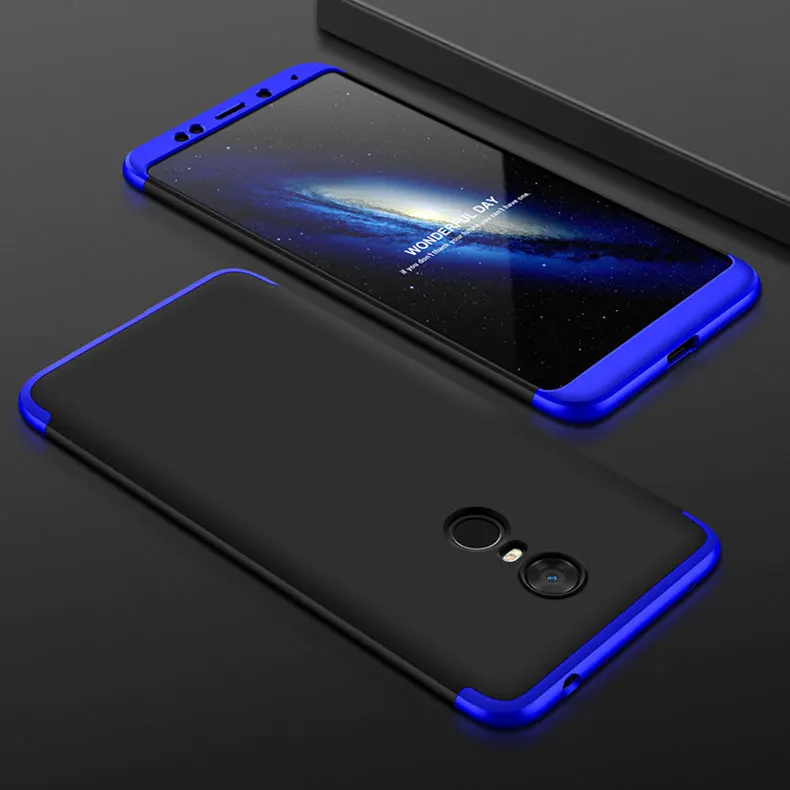 Blue With Black Чехол для Xiaomi Redmi 5/5 Plus, защитный чехол для телефона, Жесткий ПК 360, полный чехол для Redmi 5/5 Plus - Цвет: Blue With Black