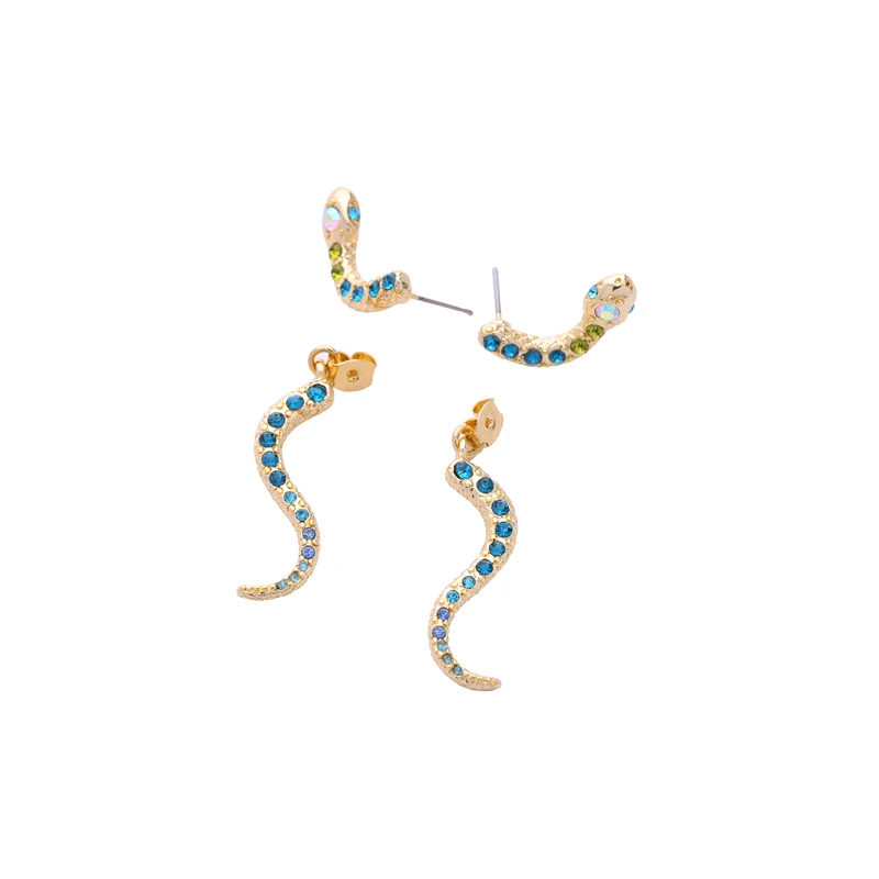 Женские серьги-гвоздики со змеиным узором Banny серьги из сплава золотого цвета с