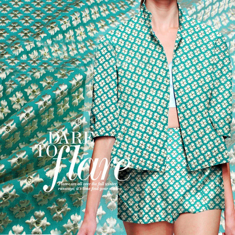 145 см ширина Новая мода г звезда стиль металлик жаккард парча ткань 3D жаккардовая