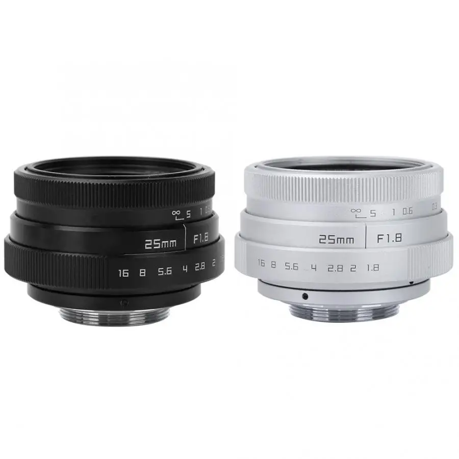 Lente para celular 25 мм F1.8 Мини CCTV C Mount широкоугольный объектив для sony Nikon Canon DSLR lentille для освещения под светильник
