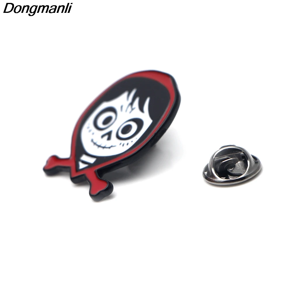 P2390 Dongmanli фильм ювелирные изделия coco дети булавка эмаль лацкан булавка мешочек для брошек симпатичный значок рождественские подарки