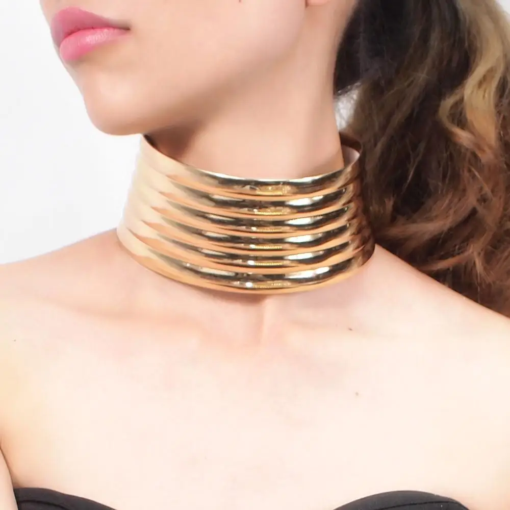 Gold Necklace 4864 MANILAI набор негабаритных индийских ювелирных изделий для женщин, винтажные кожаные ожерелья, браслеты, набор бижутерии, Африканский массивный колье золотого цвета - Окраска металла: Gold Necklace 4864