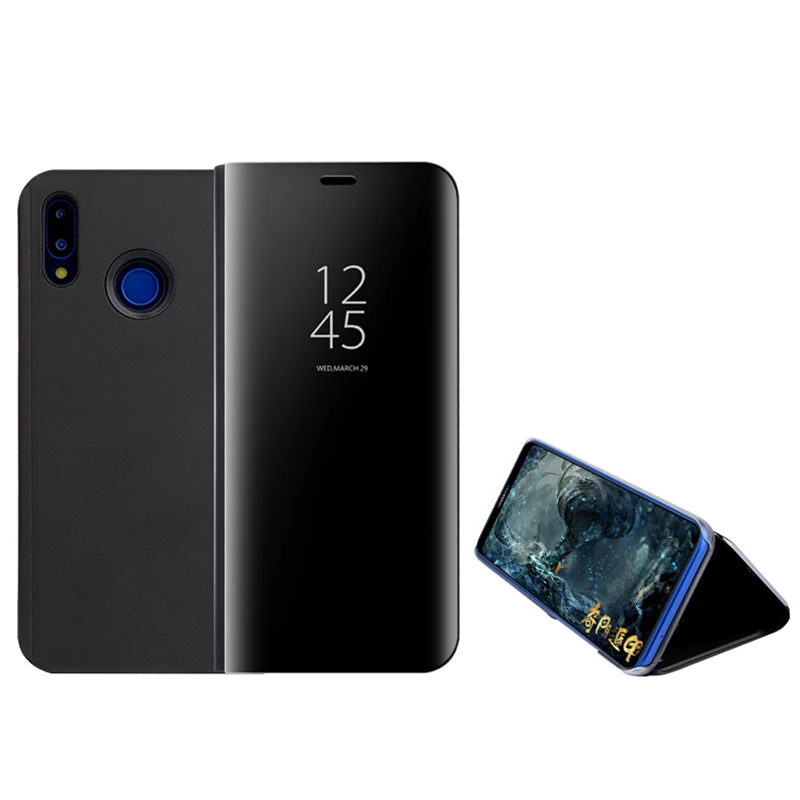 Black Роскошный флип-зеркальный чехол для телефона Huawei P10 Lite P 10 легкий прозрачный вид Передняя Задняя крышка чехол для Hawei mate 10 Lite Plus 10 Lite - Цвет: Black