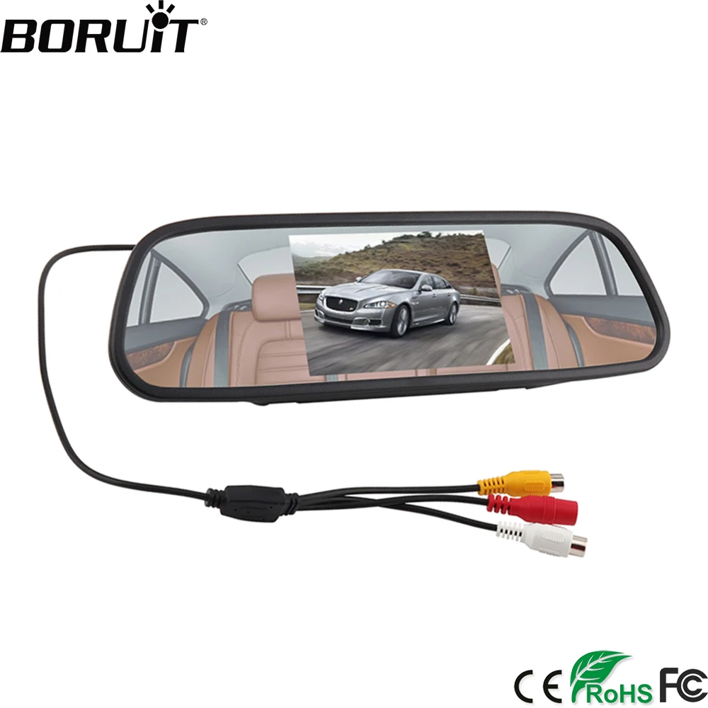 BORUiT " автомобильное зеркало заднего вида монитор камера заднего вида TFT 800*480 lcd Автомобильный 4 Светодиодный монитор ночного видения Система помощи при парковке