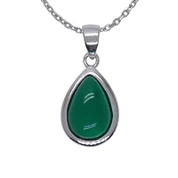100 guaranteed real 925 sterling silver pendants with green agate stone