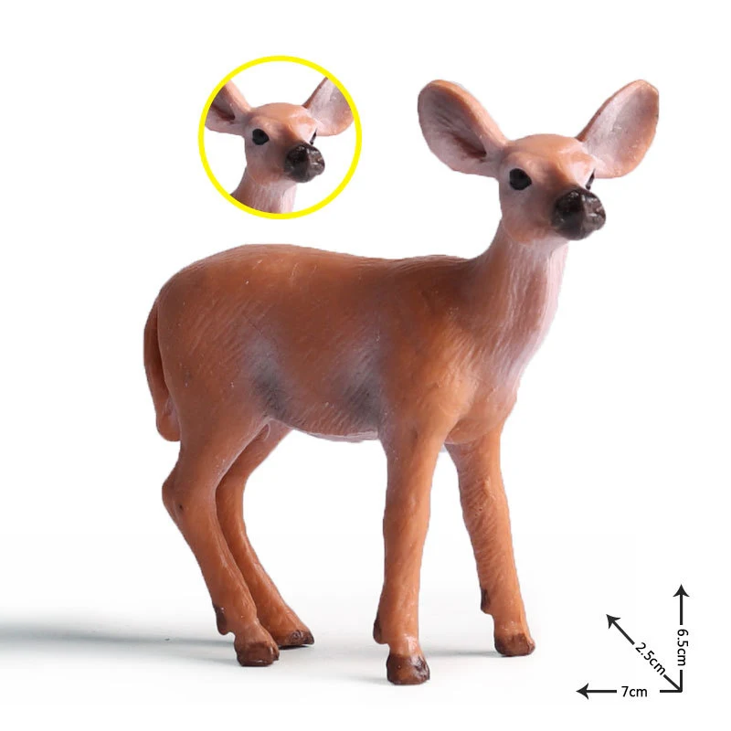 plastic toy deer Action Toy Figures Children's Simulation Wild Deer Animal Toys Model Set anime toys for girls boys kids home | Игрушки и