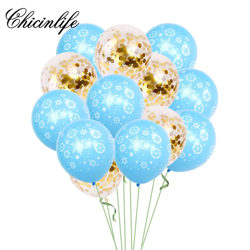 

Chicinlife 10Pcs Snowflake 2018 Merry Christmas Confetti Balloon Xmas Favors Helium Ballons New Year Party Decoration Supplies