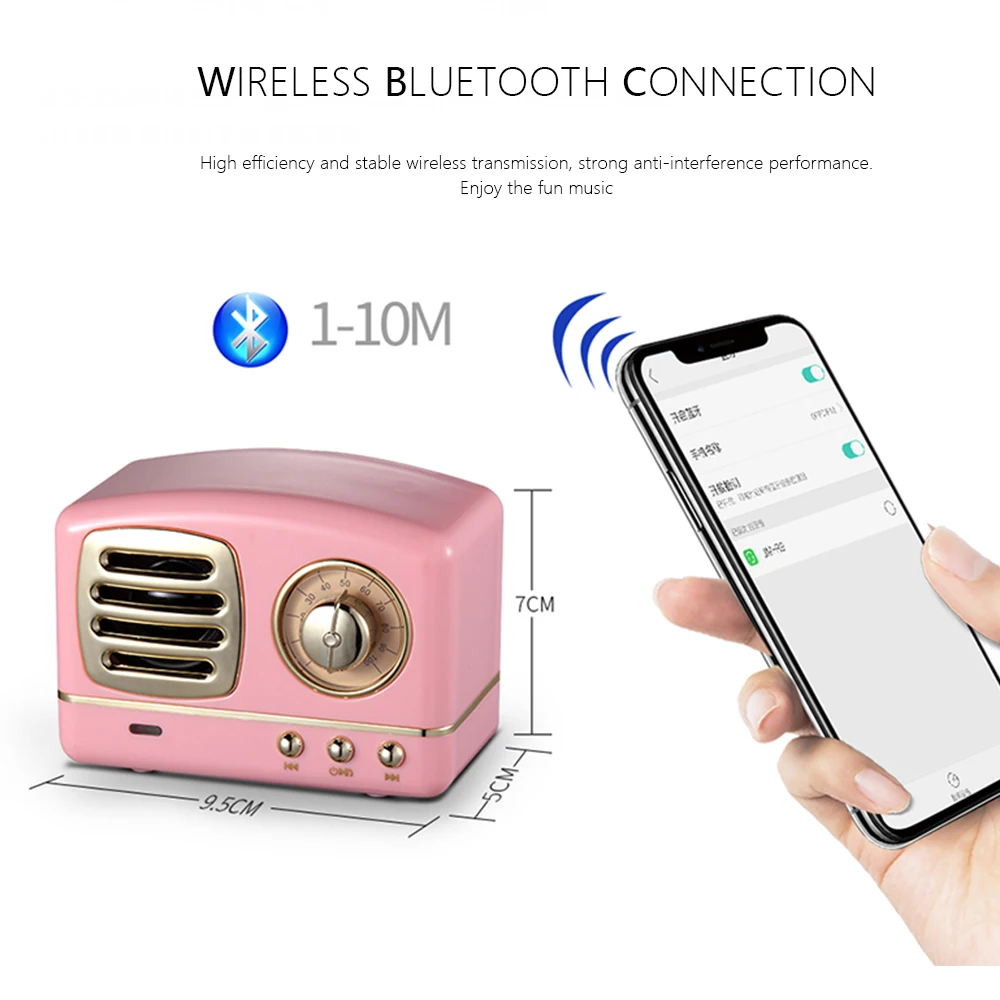 HM11 Bluetooth колонка в ретро стиле Винтаж Беспроводной стерео Динамик мини открытый