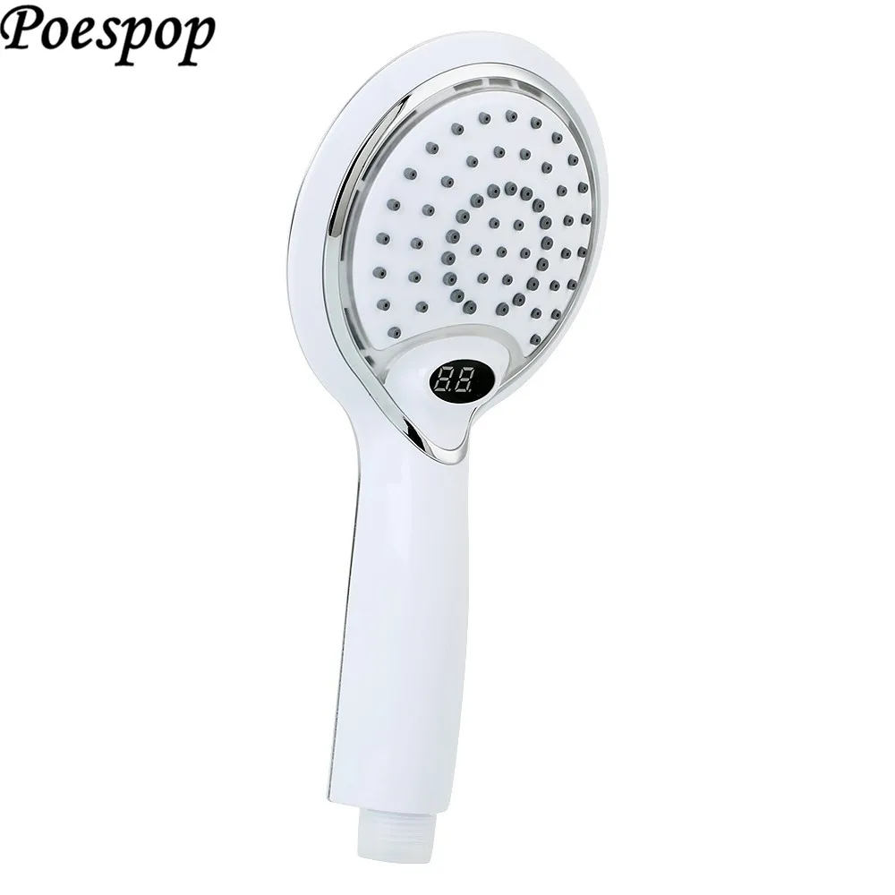 POSEPOP Led Handheld Shower Head.3 Colors head With Temperature Digital Display.Water Powered LCD Spray | Обустройство дома