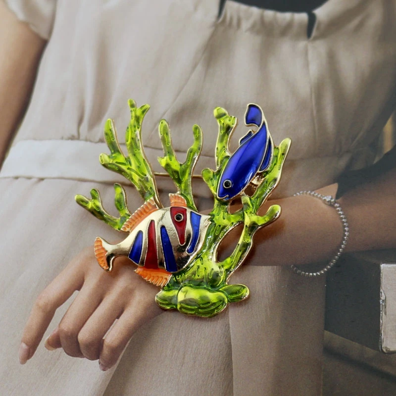 Новая эмалированная Ювелирная тропическая морская Коралловая брошь с