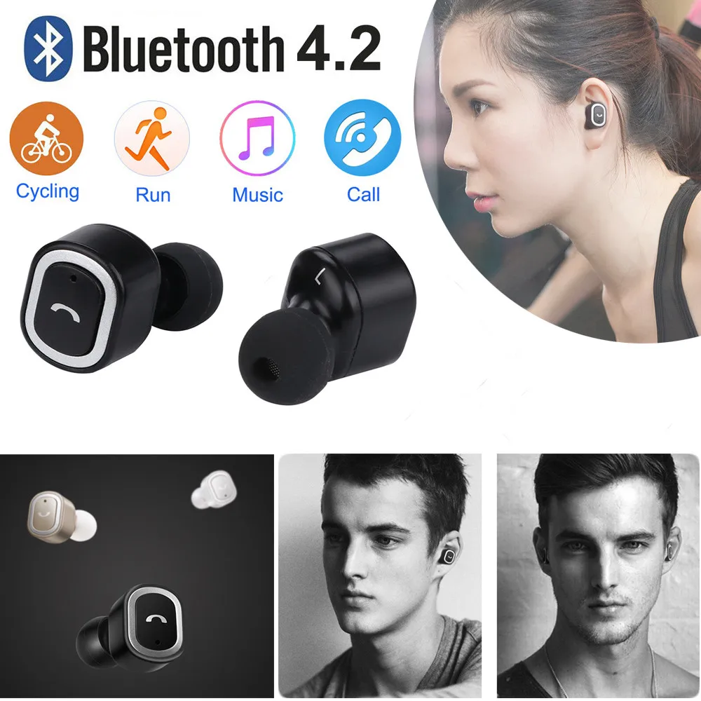 Twins In Ear Bluetooth Earphone wireless Stereo Bass Sport Earphones with MIC Mini bluetooth for Xiaomi | Электроника