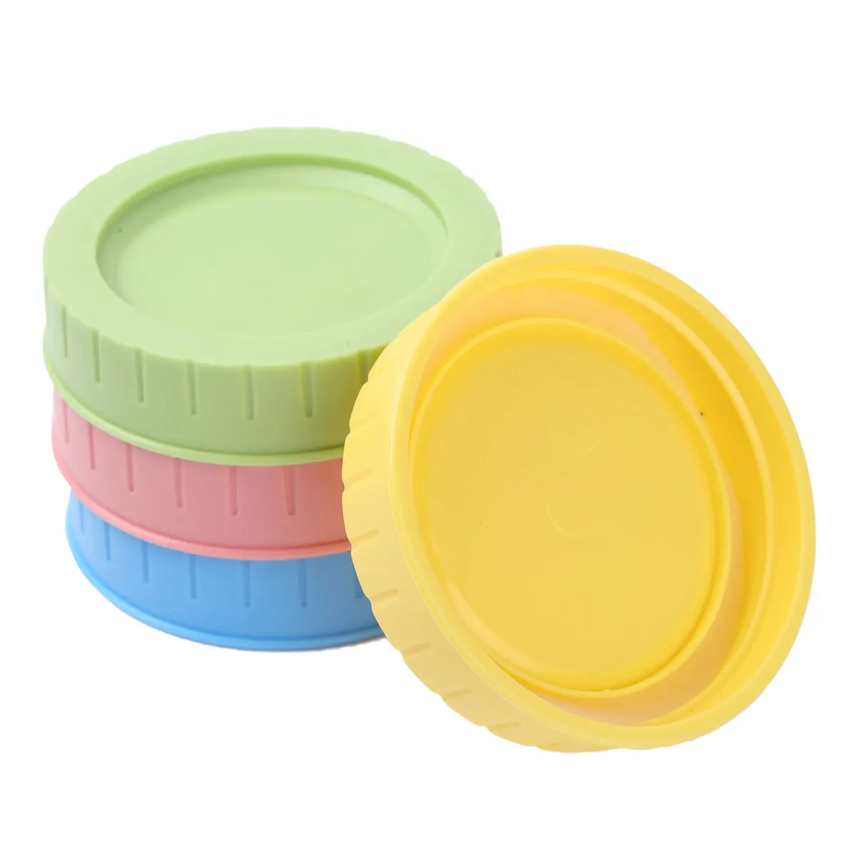 

Assorted Color 70mm/86mm Inner Diameter Leakproof Replacement Caps Lids with Sealing O-Ring for Mason Jars Canning Drinking Jars
