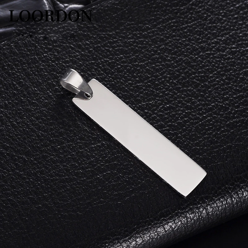 Loordon High Grade Stainless Steel Blank Engravable Vertical Bar Pendant with Free Gift Bag | Украшения и аксессуары