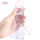 Интимные игрушки для женщин для мастурбации, кристальная присоска, фаллоимитатор без вибратора, гибкий мягкий фаллоимитатор желе, Эротические товары для взрослых