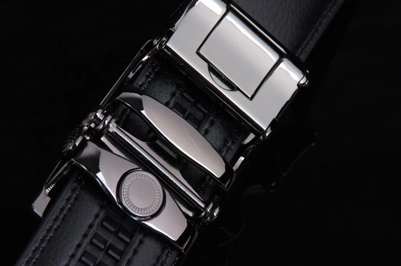 Мужской стальной ремень Cody Черный Модный деловой из искусственной кожи с