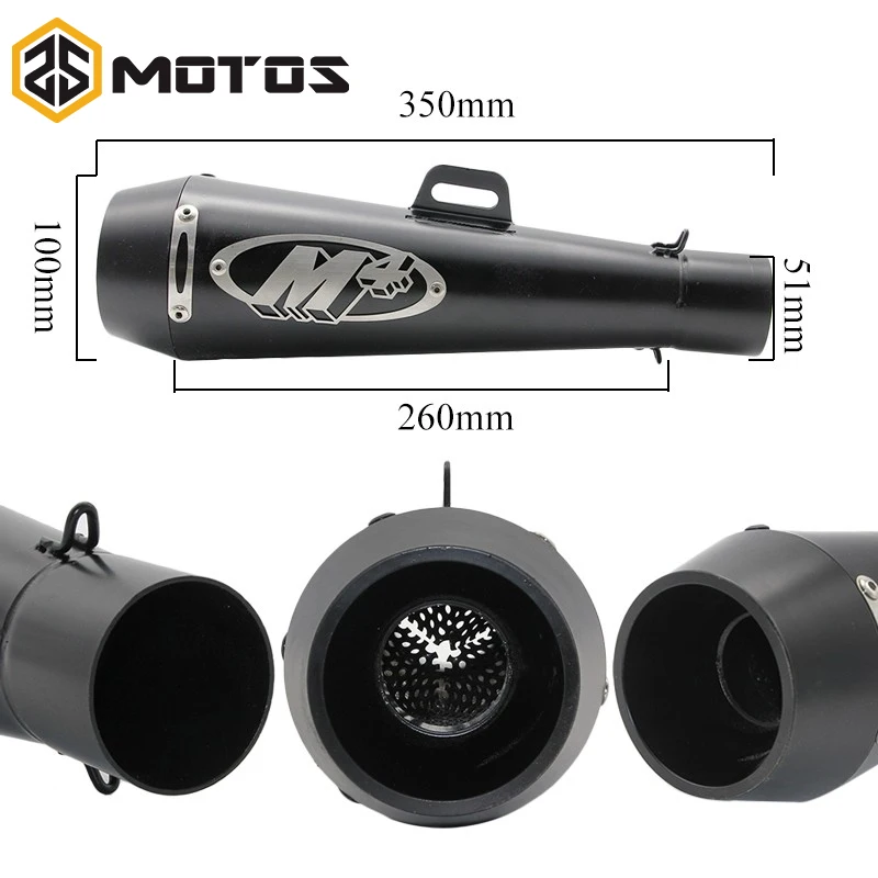 ZS MOTOS 51 мм универсальный глушитель для мотоцикла M4 Yoshimura чехол выхлопной трубы Honda