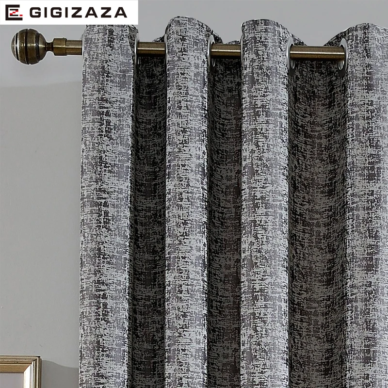 GIGIZAZA черные жаккардовые тяжелые высокие жалюзи цвета слоновой кости серые шторы
