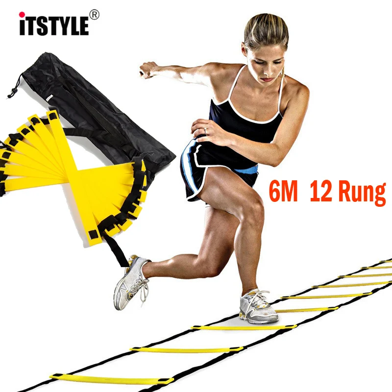 ITSTYLE 6M 12 Rung футбольная тренировочная Лестница 2 мм/3 мм/4 мм подвижная лестница для