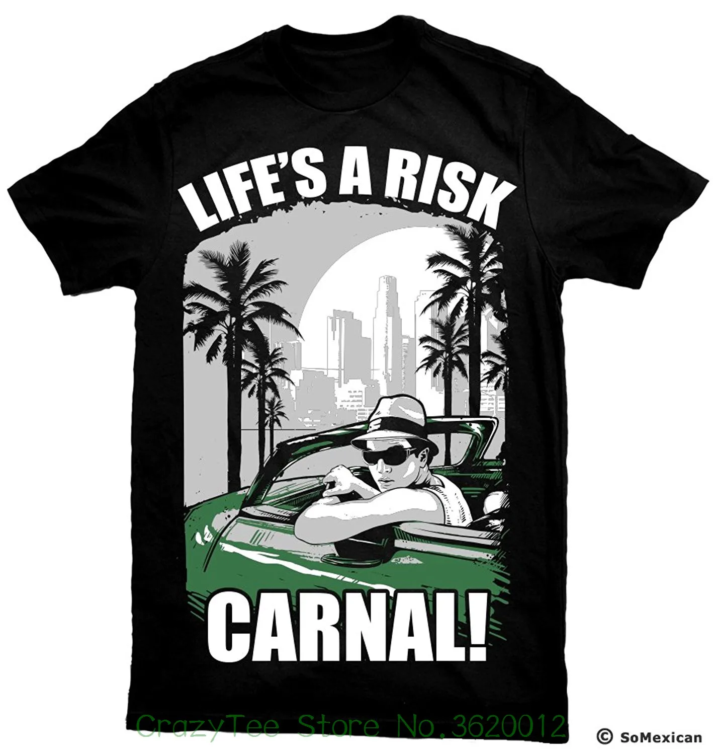 Мужская футболка с принтом хлопковая коротким рукавом Life's A Risk Carnal|Мужские