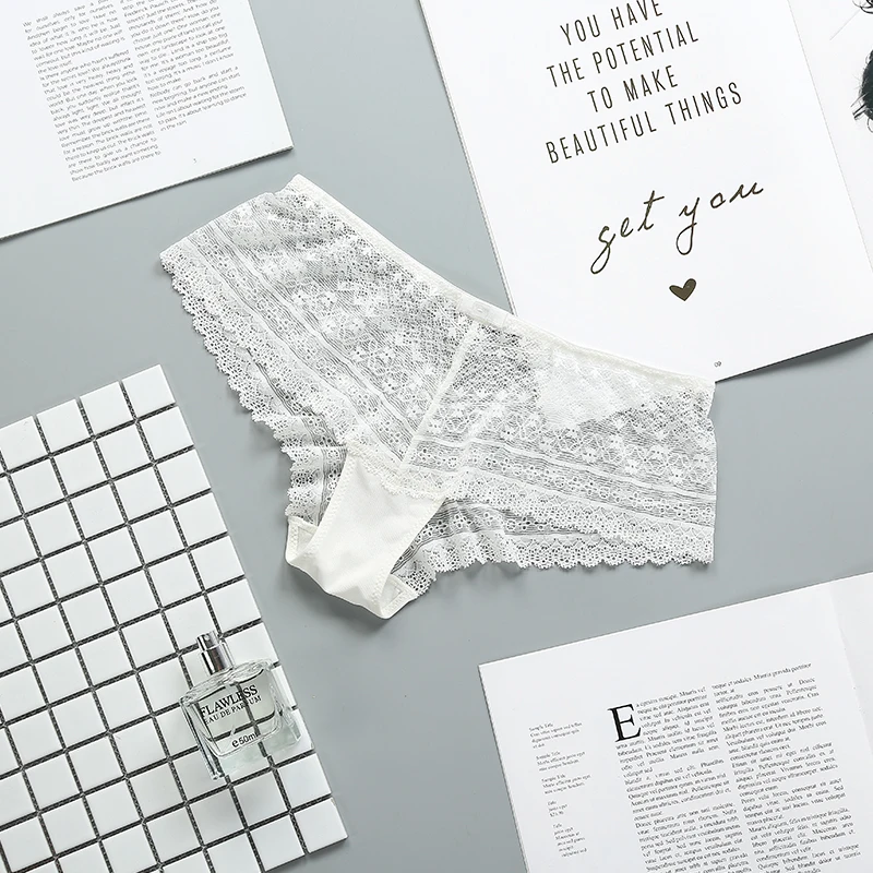 3 шт. женские бесшовные кружевные трусики цвета | Женская одежда