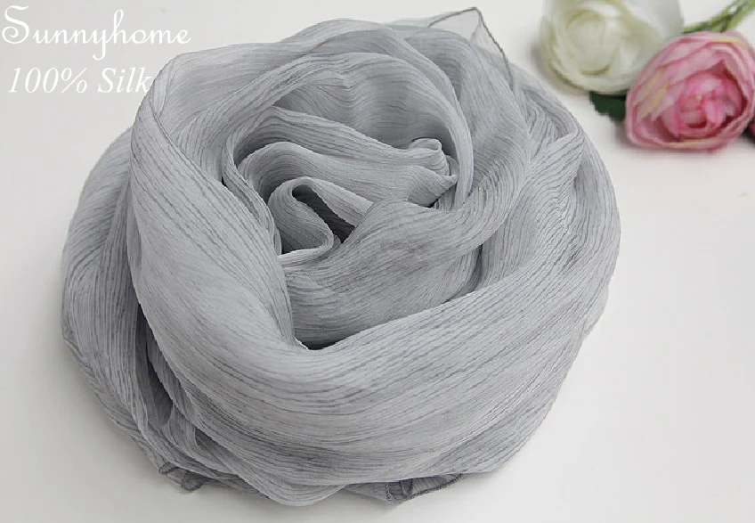 Chalinas Y Pashminas 100% PureTwill шелковый шарф Хиджаб 2016 летние пляжные шали и шифоновые шарфы